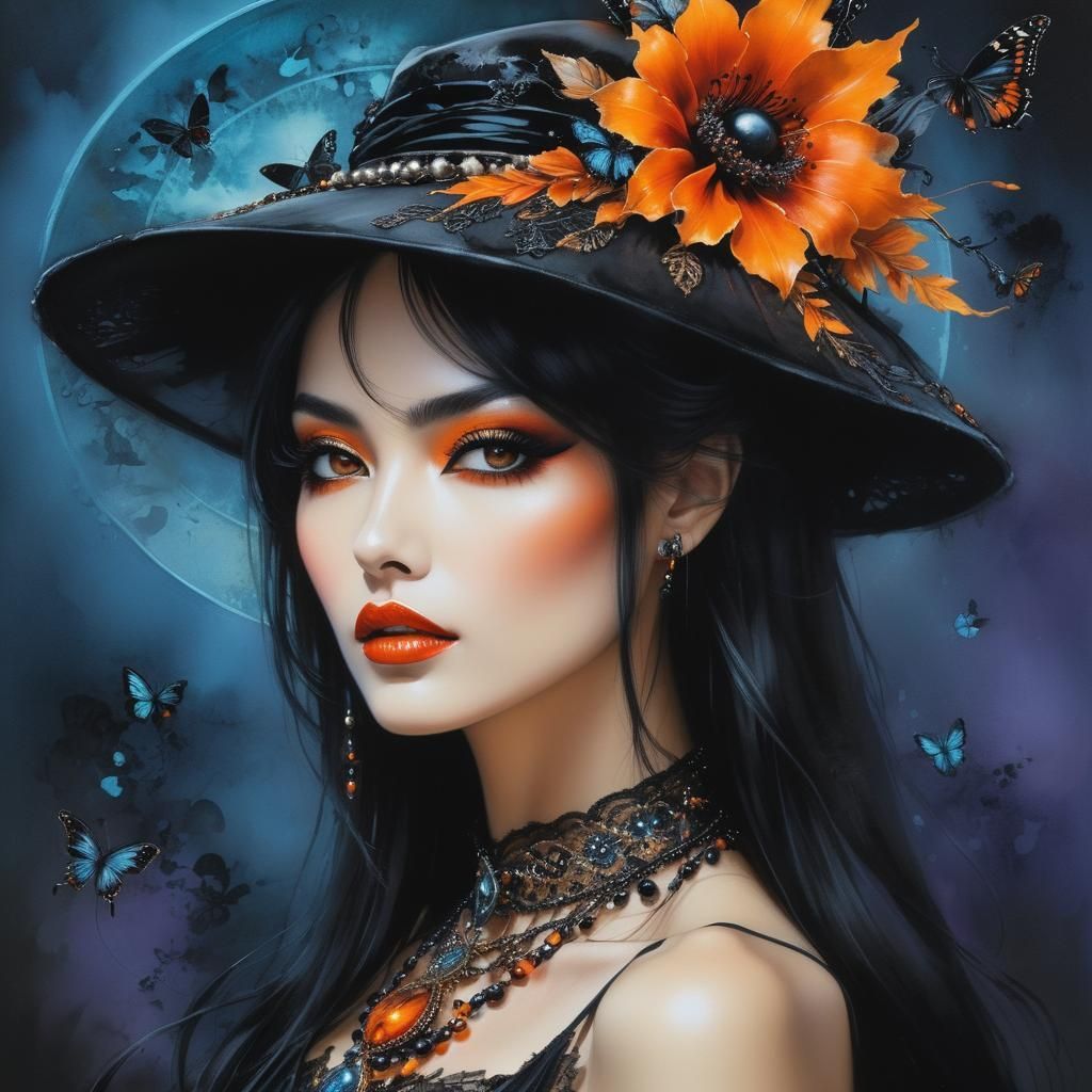 Big moon girl DSLR 8K resolution sepia Zdzisław Beksiński