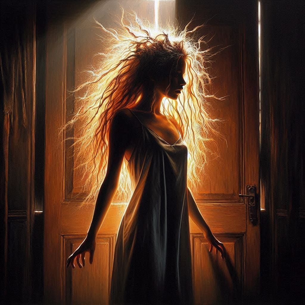 Ghotic girl happines Ferdinand Knab monochromatic fluxus