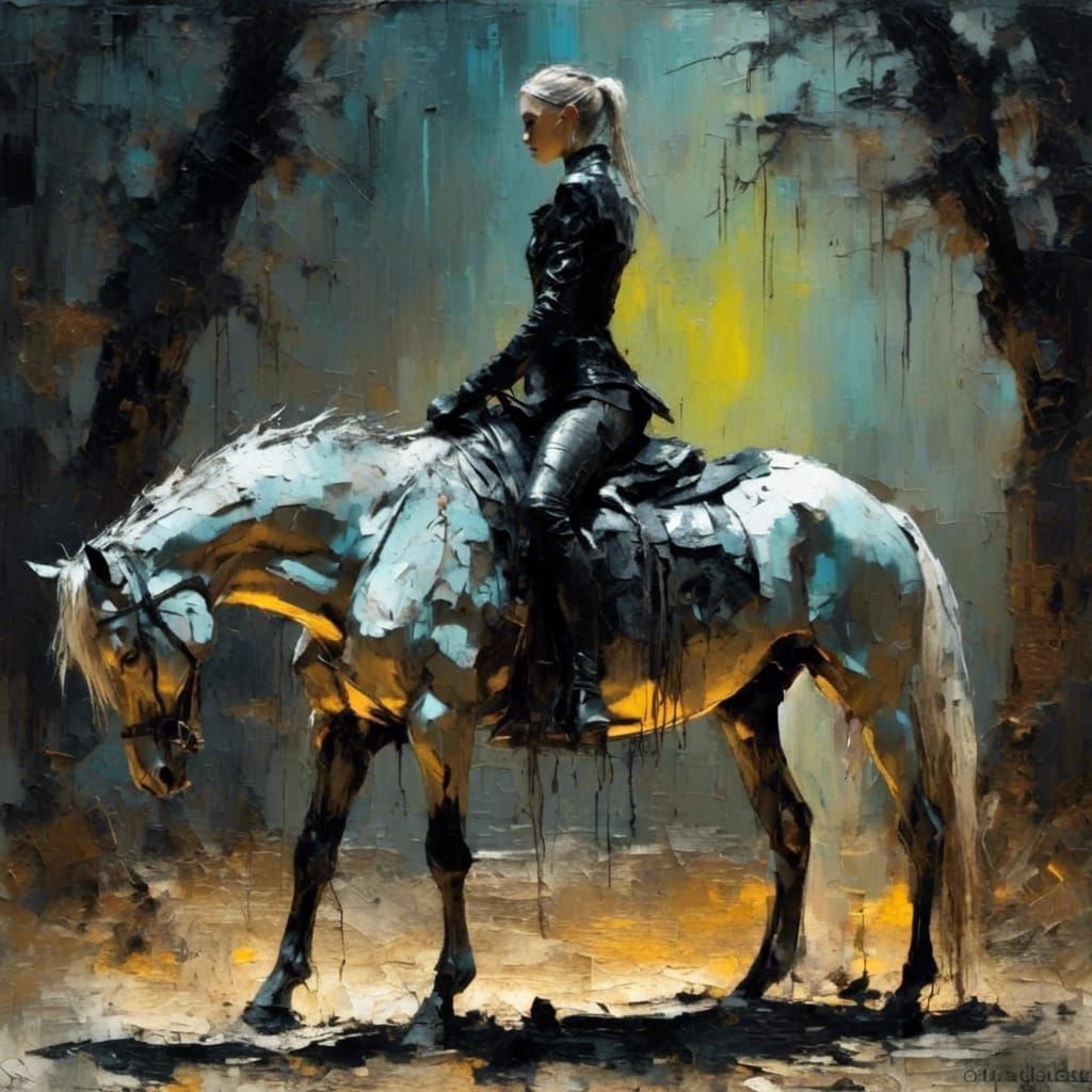 Skeleton girl angel horse Gerald Brom underground comix stagecoach