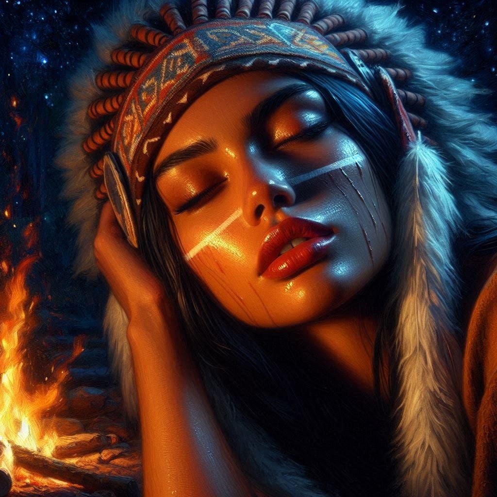 Apache girl 8k resolution concept art 8K splash art minimalist gothic art fauvism brutalism Australian tonalism