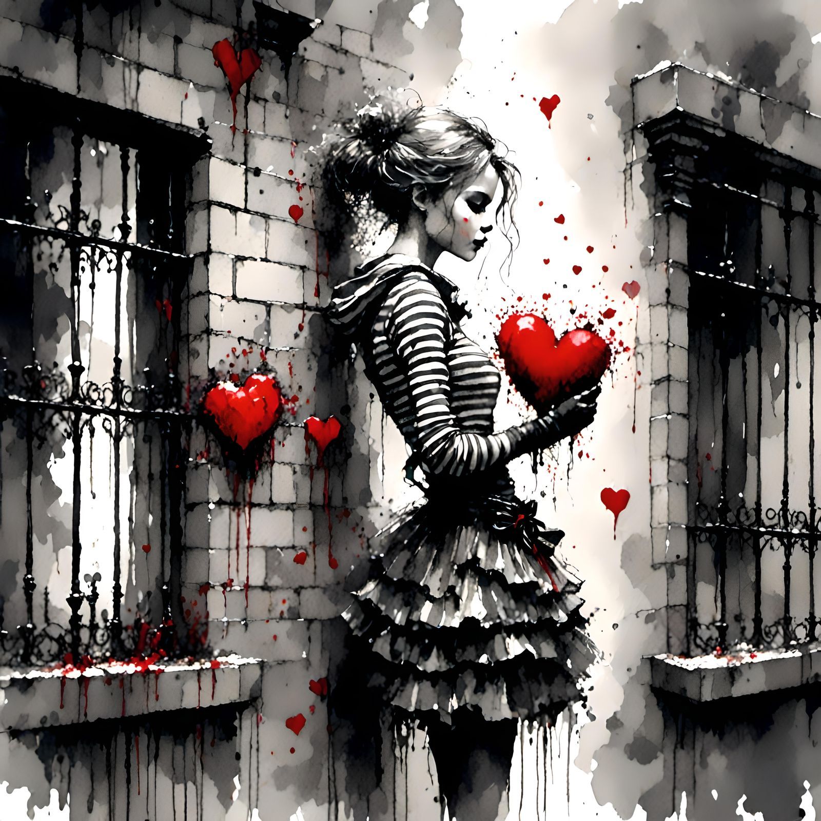 Girl wall intricately detailed Gustave Doré