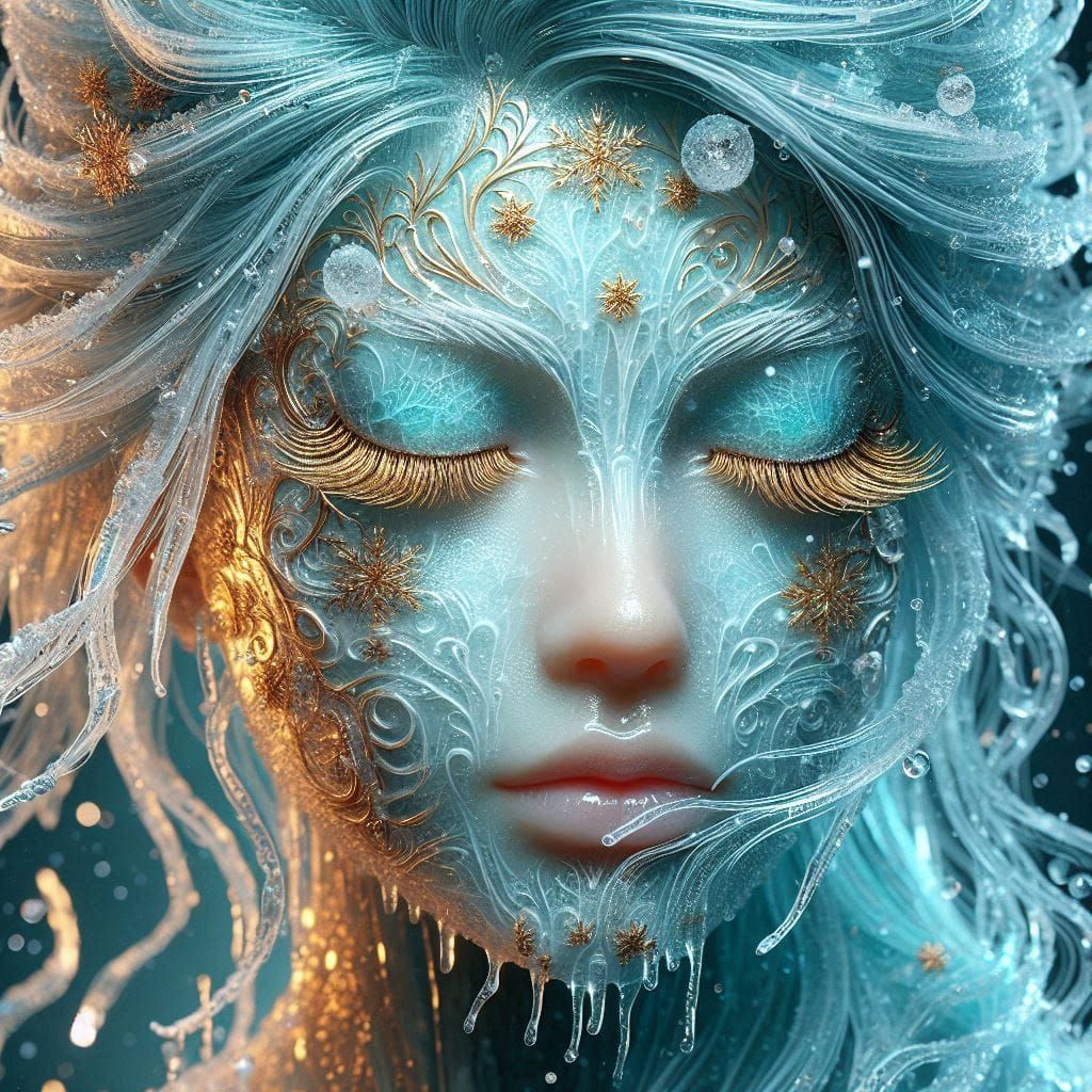 Ghotic girl happines Ferdinand Knab monochromatic fluxus frozen