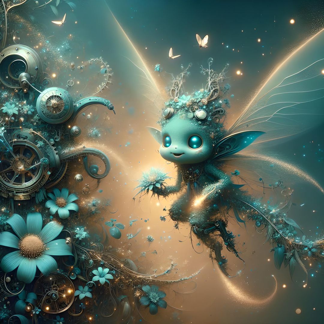 Cute girl fairy  watching stars Tim Burton  Zdzisław Beksiński cool colors minimalist