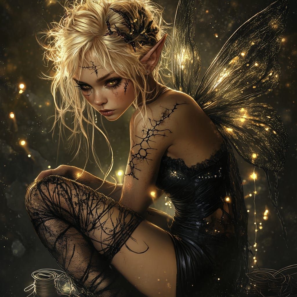 Frozen fairy 8k resolution concept art color gradient expressionism quilling psychedelic