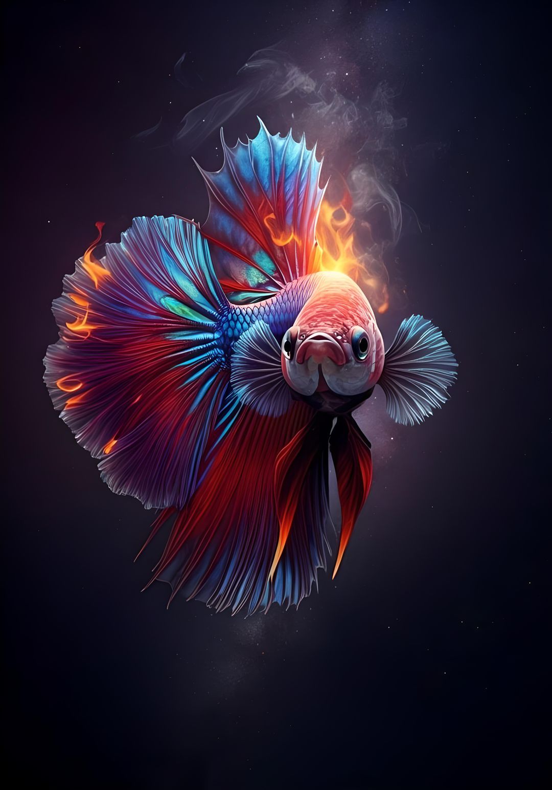 Extremal cute fish Tim Burton Zdzisław Beksiński orange and teal intricately detailed Eldritch