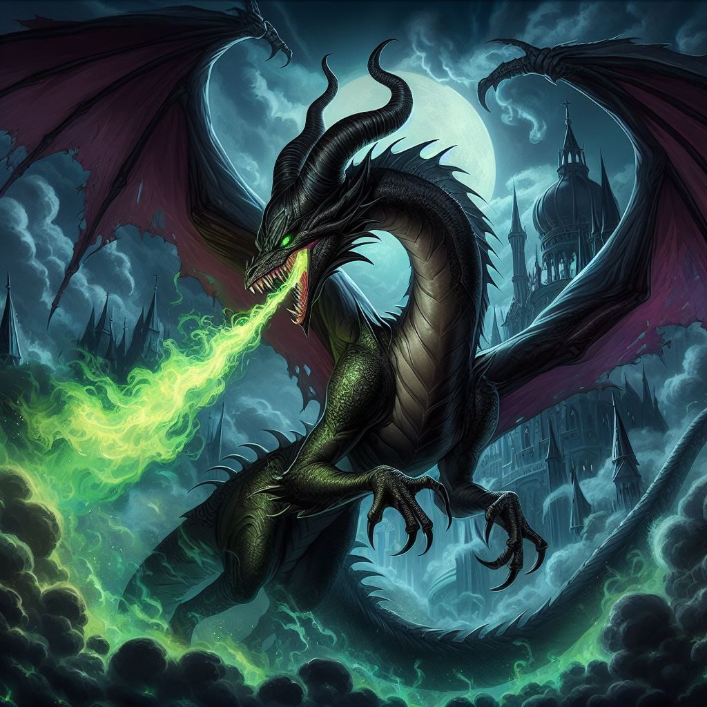 Maleficent transforms into her dragon form