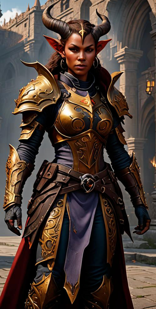 female red tiefling paladin