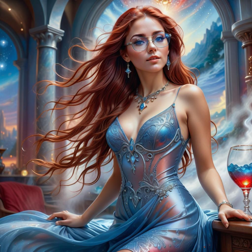 beautiful Christmas Fairy Portrait magical winter landscape