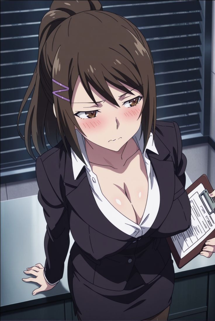 A captivating scene from Classroom of the Elite, standing gracefully in the center of a charming cafe with bright o...