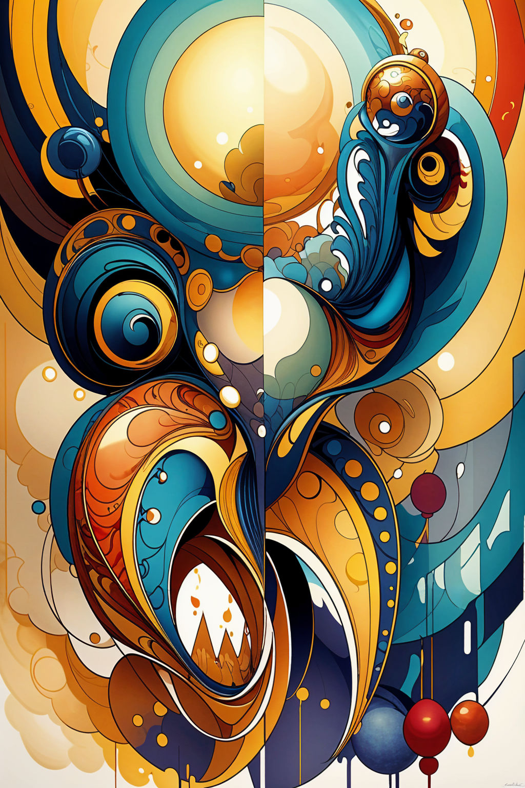 Stylized major arcana tarot fox watercolor alcohol ink Style sketch drawing Carne Griffiths, Alexander Archipenko, Mark Brooks, Willem Haenr...