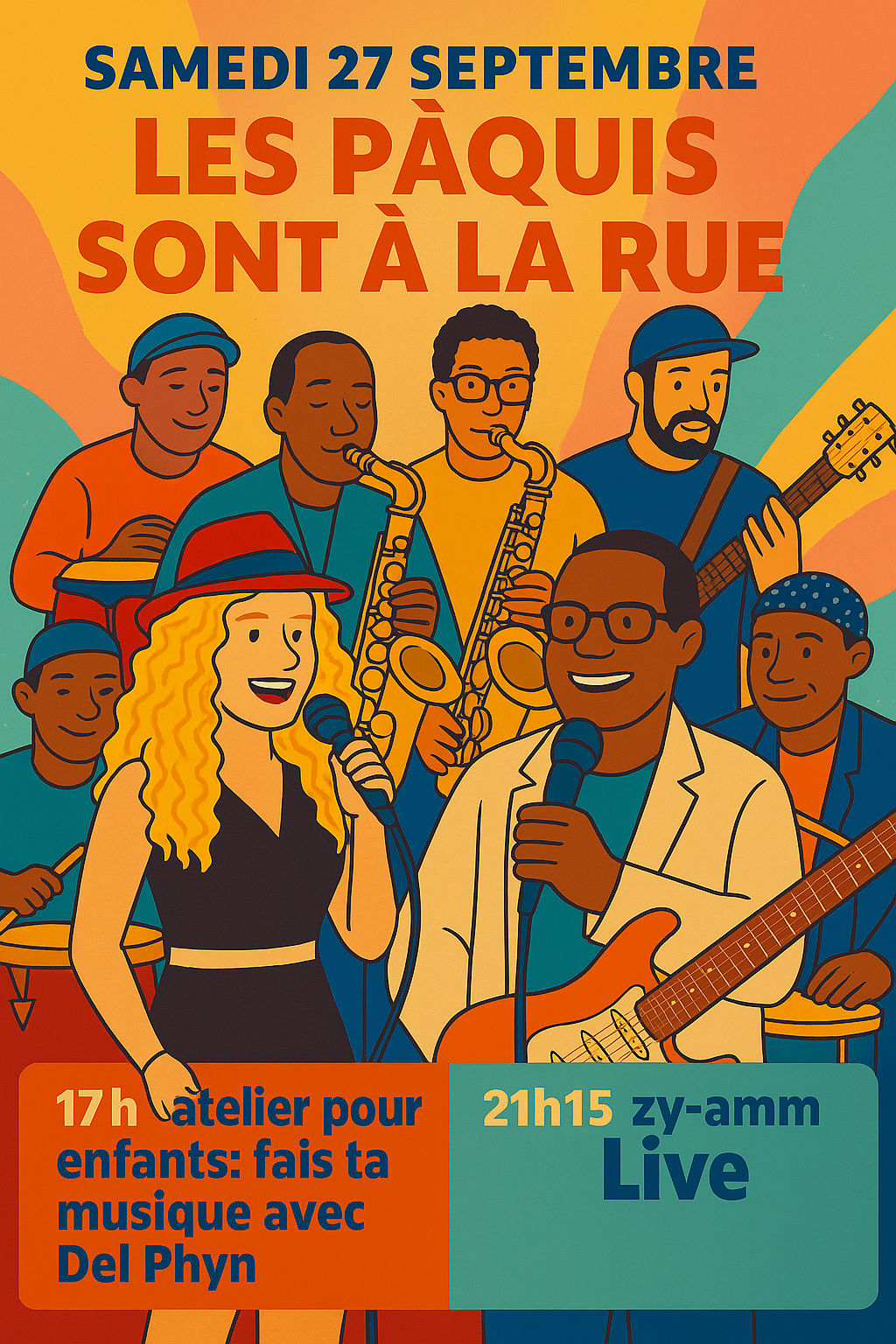 Turn this poster into an artistic painted illustration. Visible brush strokes, textured paint, soft edges instead of sharp outlines. Warm vi...