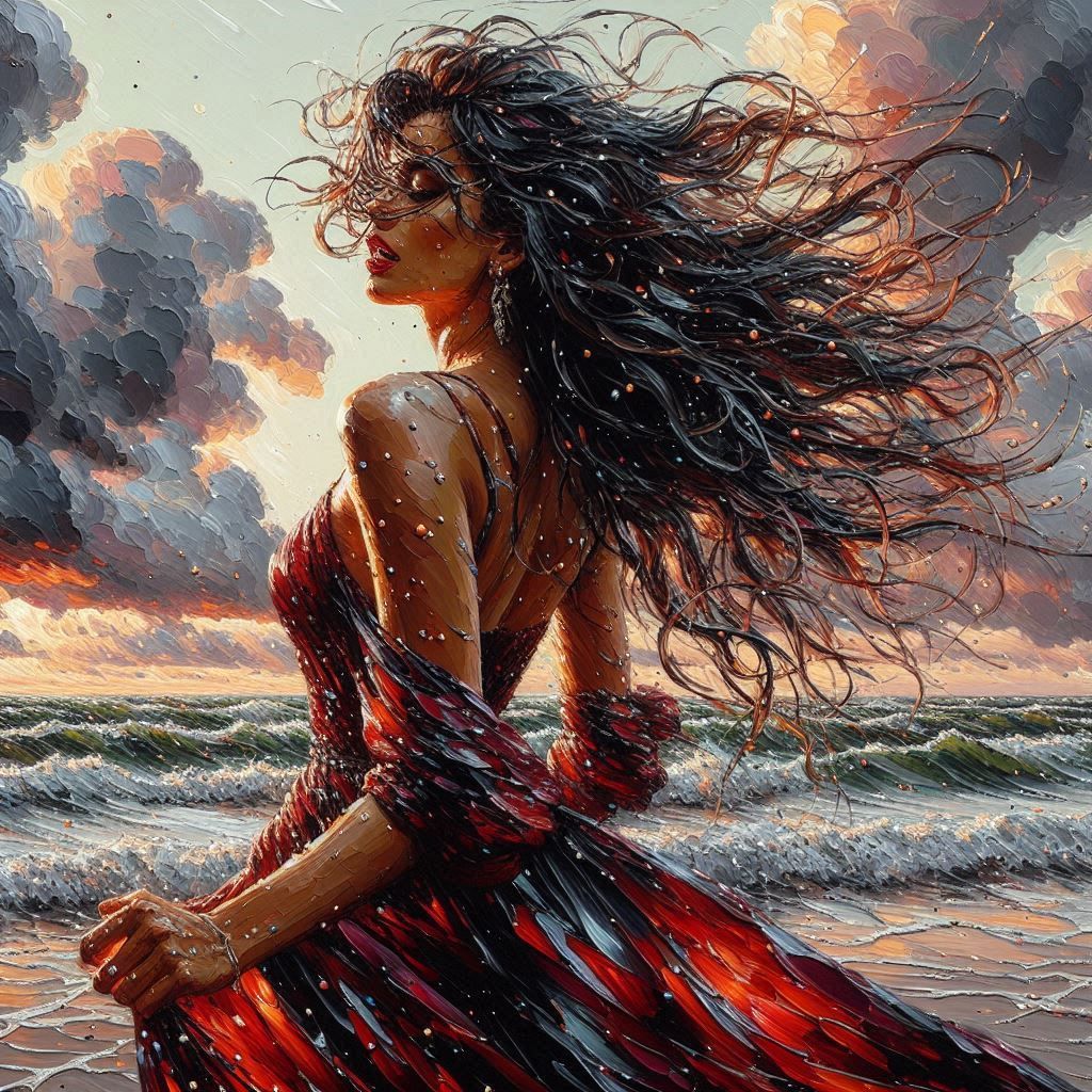 The Red Dress oïl Paint