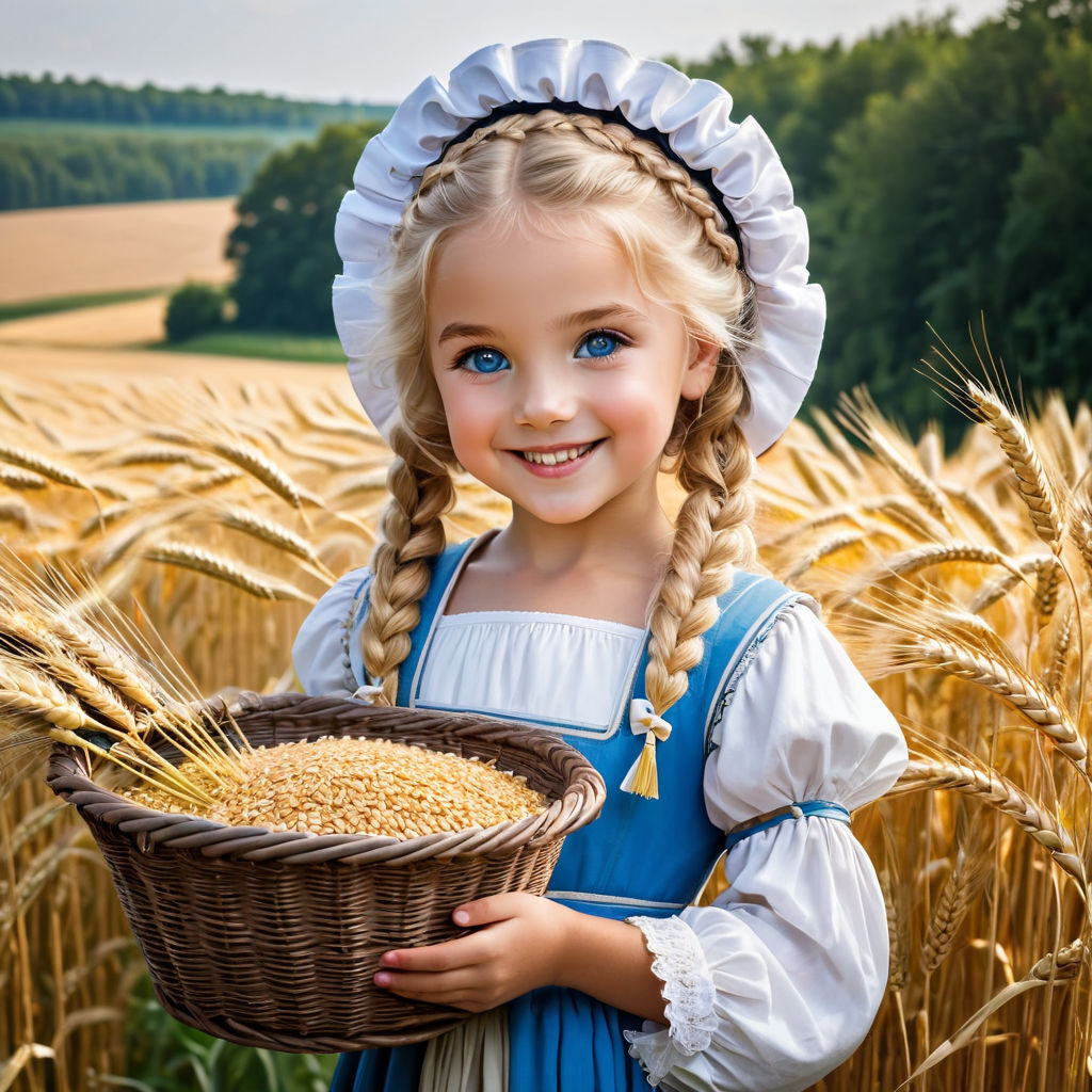 Little gypsy girl in summer, smiling, holding a guitar in her hands, black curly hair, blue eyes, long eyelashes, cute little gypsy girl, sh...