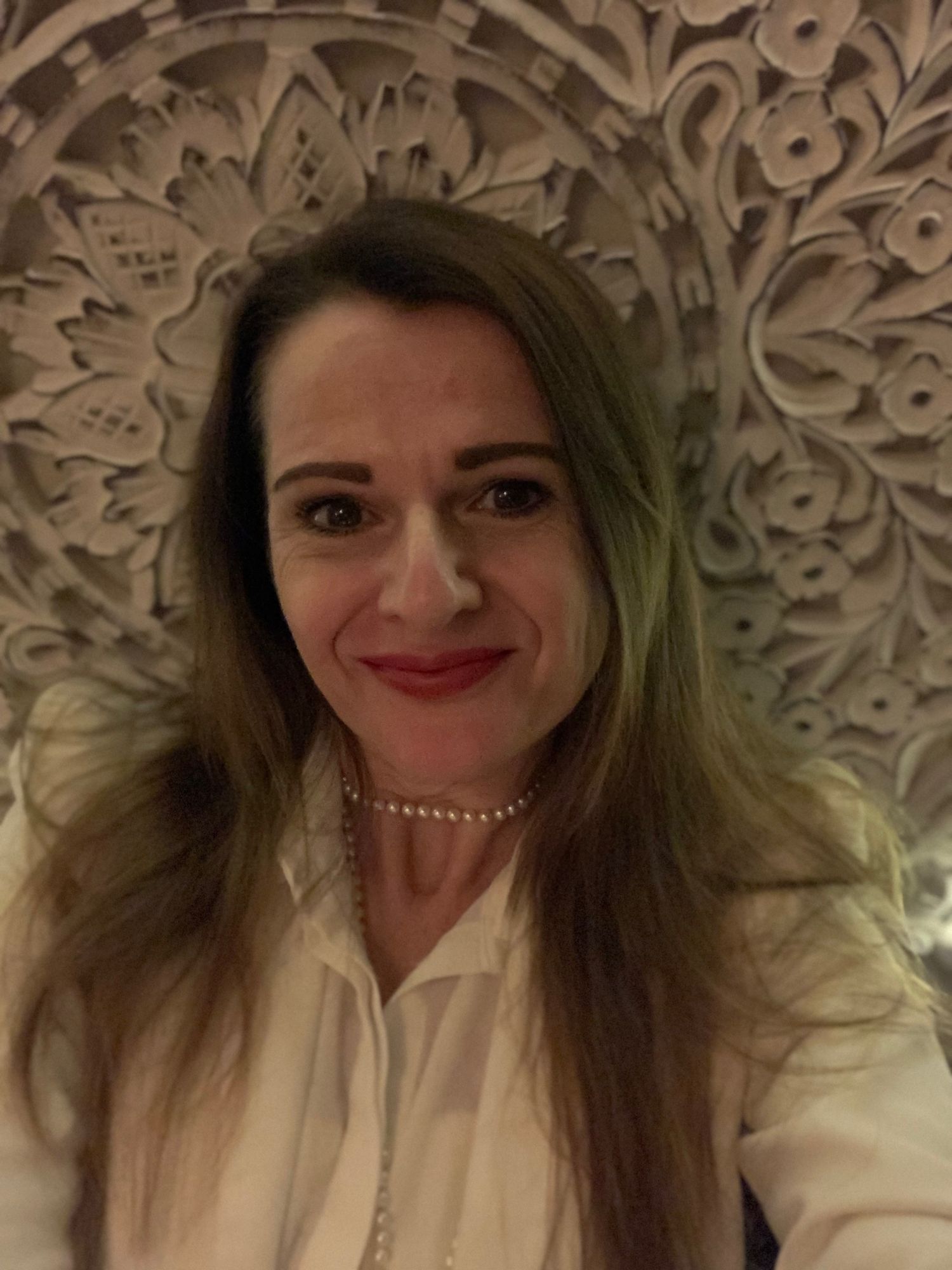 An epic mystical scene of a majestic black horse with long flowing mane, adorned with delicate red flowers woven into its mane. Beside the h...