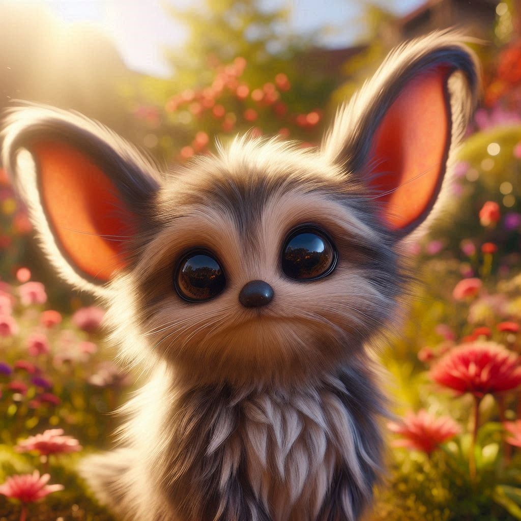 tipping longear in the garden