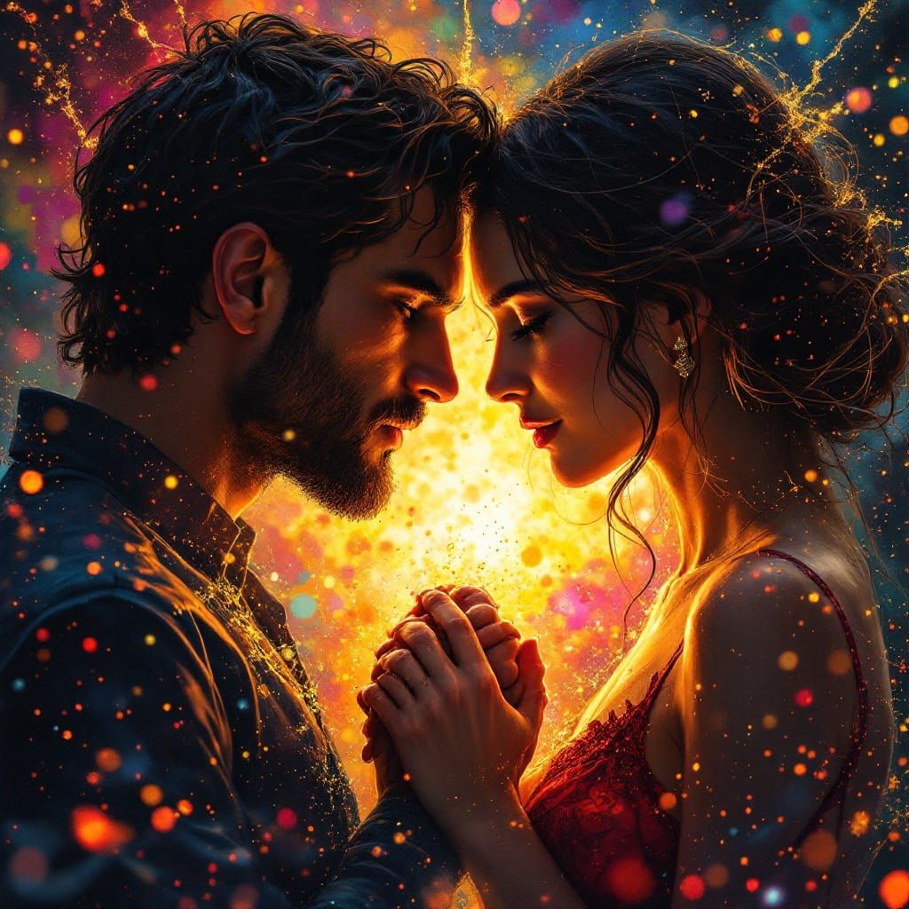 a man and woman kissing