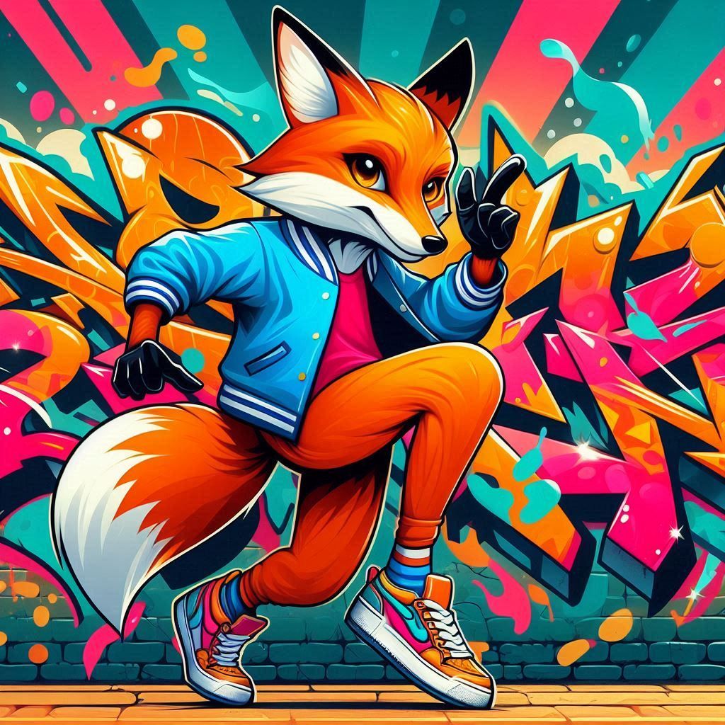 A streetwise fox streetart