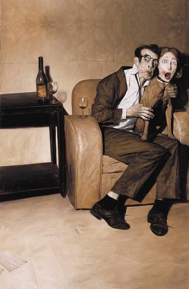 A nightmarish vision of what a creepy and deranged man looks like in hell.