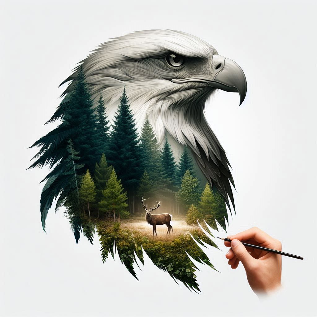 eagle in the forest