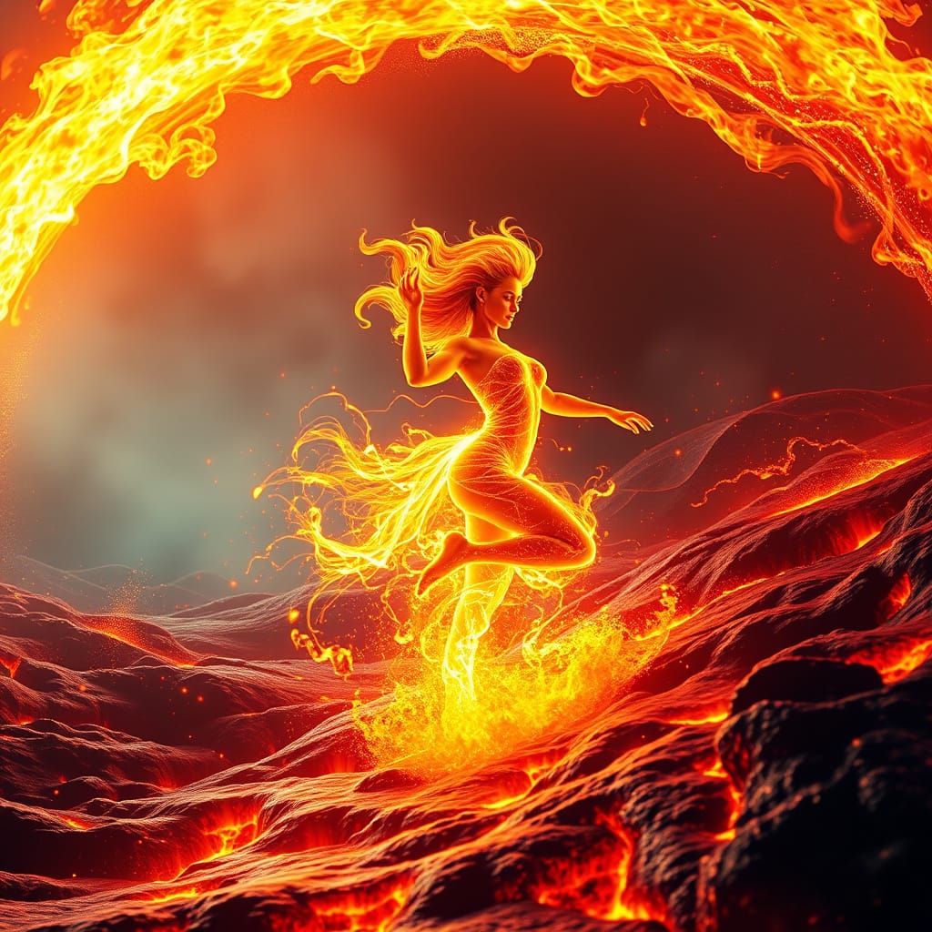 the fire being dances gracefully