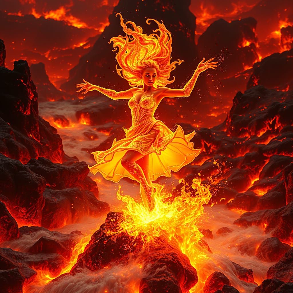 the fire being dances gracefully