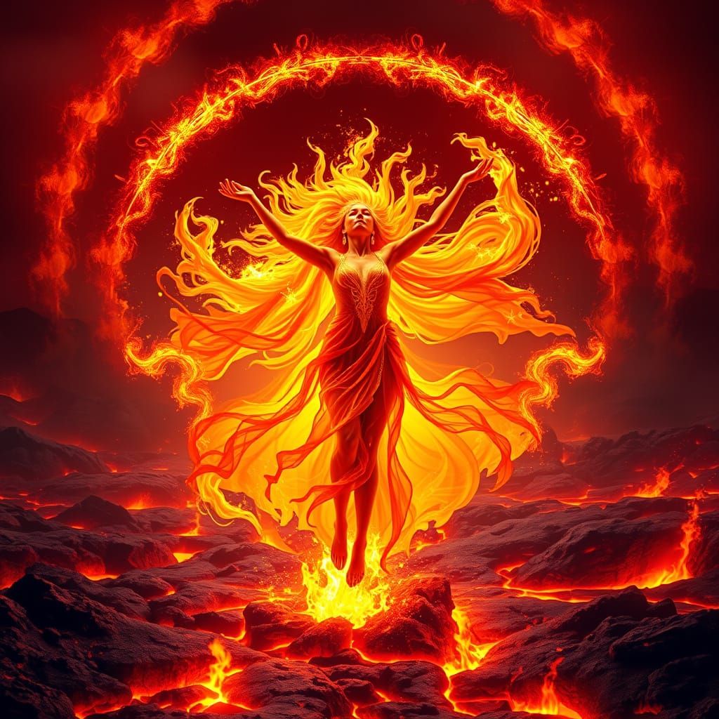 the fire being dances gracefully