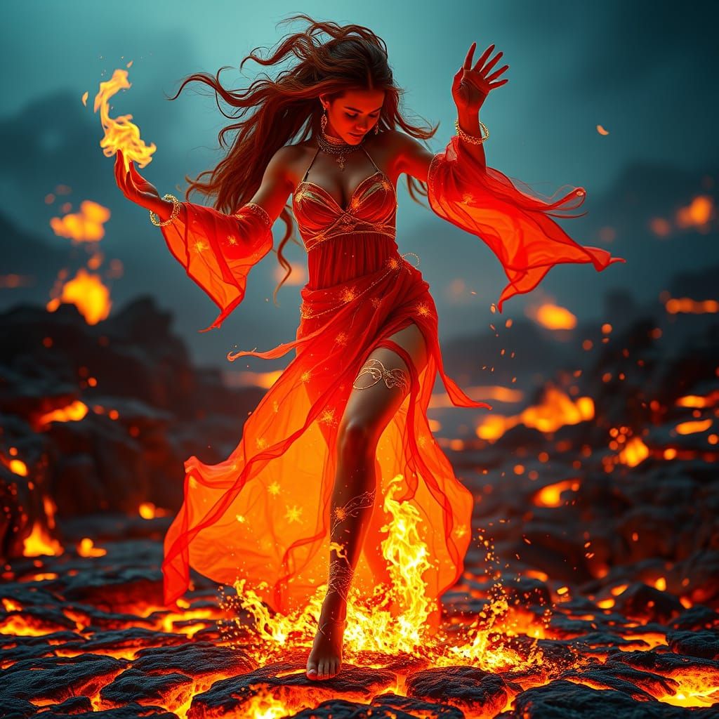 the fire being dances gracefully