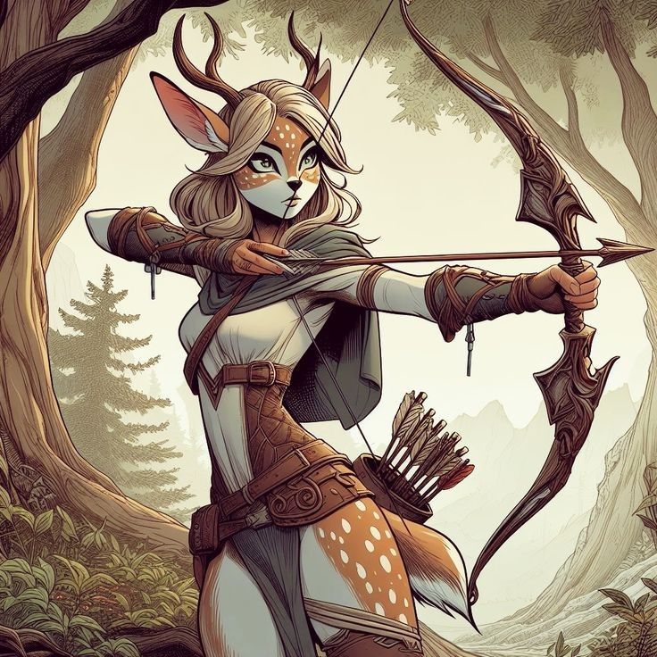 (black fur), (faun), deer, (no bow)