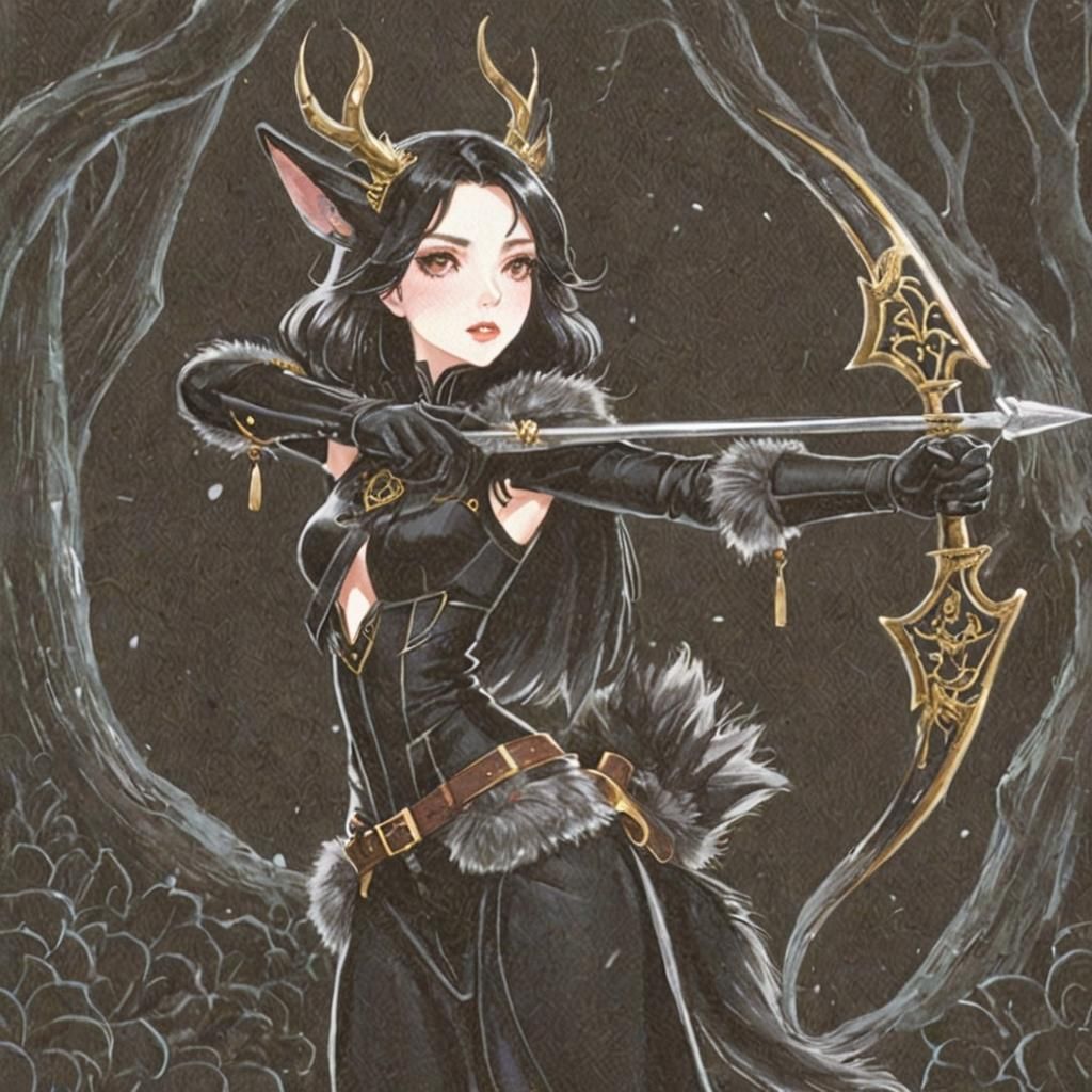 (rose pink skin color), (Tiefling woman) Bard, tall horns, (horns adorned with rose gold jewelry), (Lyre)