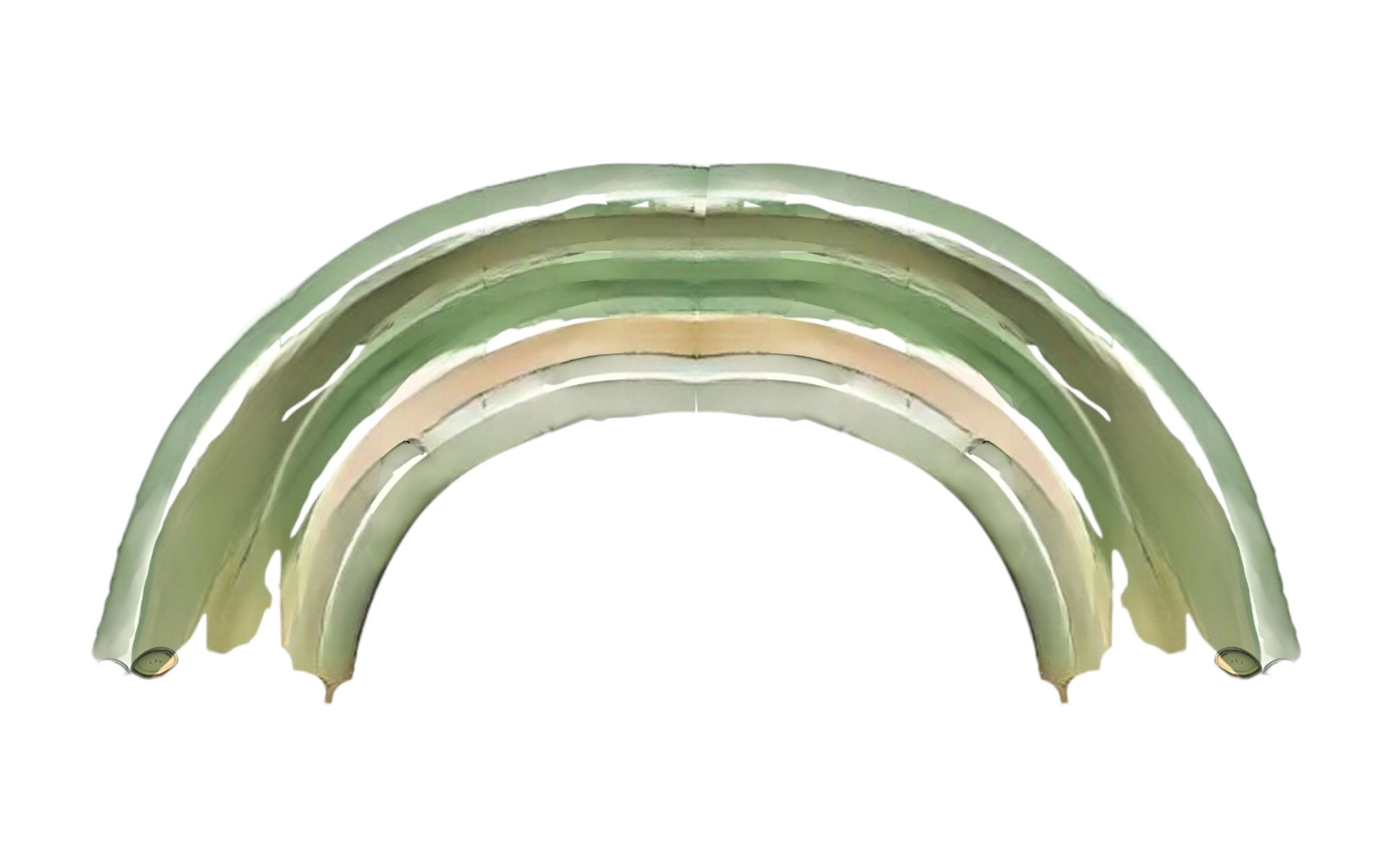 A beautiful rainbow in shades of olive green, blend colors, blur colors, thick oil painting masterpiece, visible brush strokes