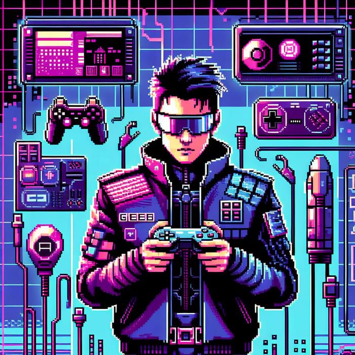 <img src:'Profile Picture Cyberpunk Human Gamer Lab male'\>