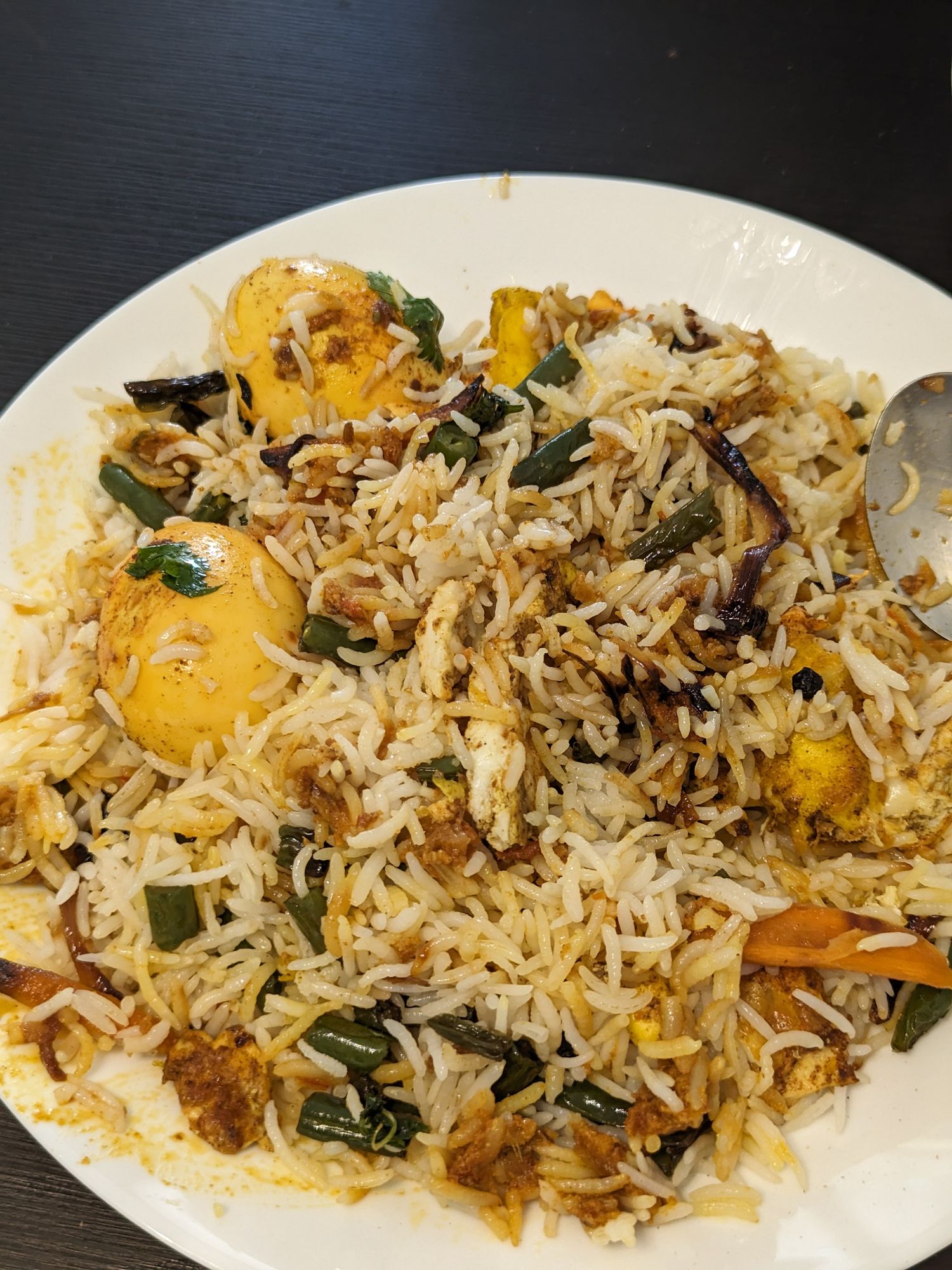 Hahahaha! I have no idea how this came to be. It is egg biryani I had for lunch today. Please refer to the original picture. 