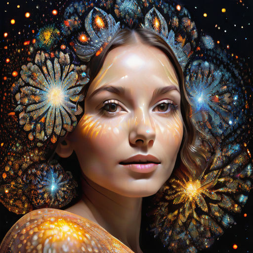 A highly detailed holographic representation, floating freely in space, composed of three separate layers of completely transparent material...