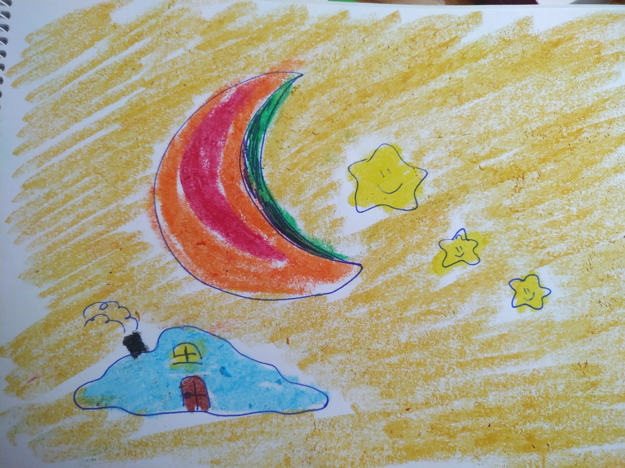 People smiling and singing.