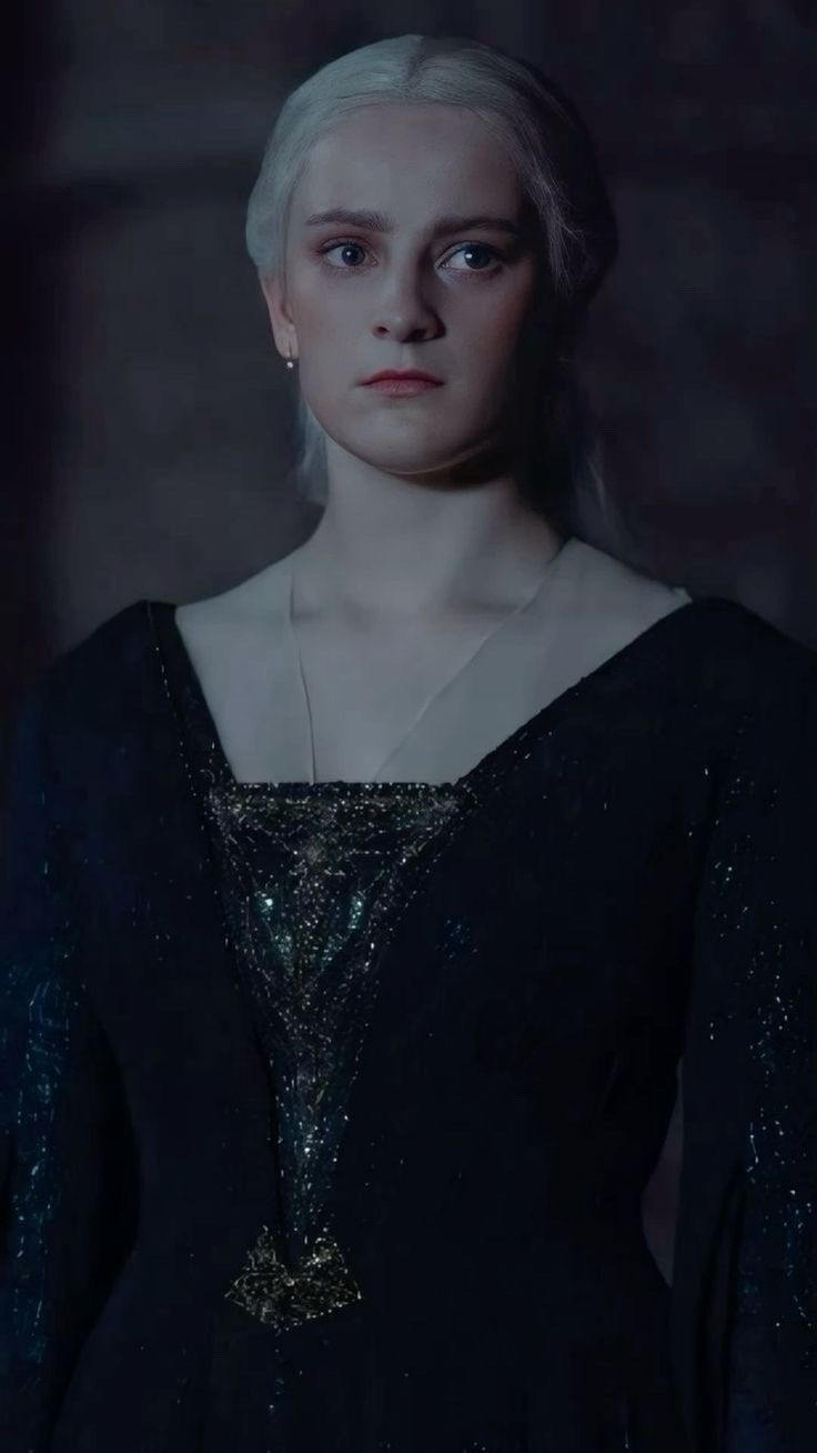 The series house of the dragon. A luxurious medieval room where everything looks luxurious and refined. There is a beautiful lady here. She...