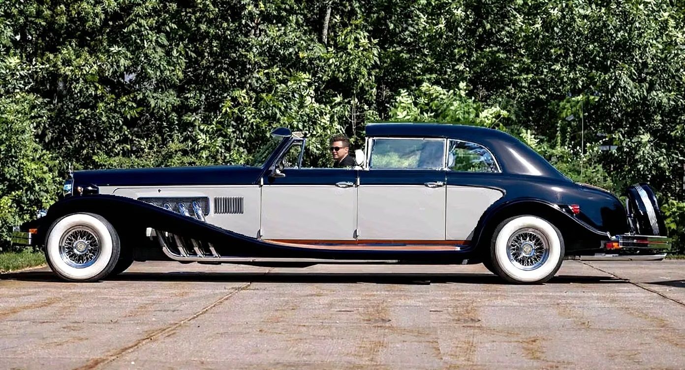 Limousine racing through the jungle