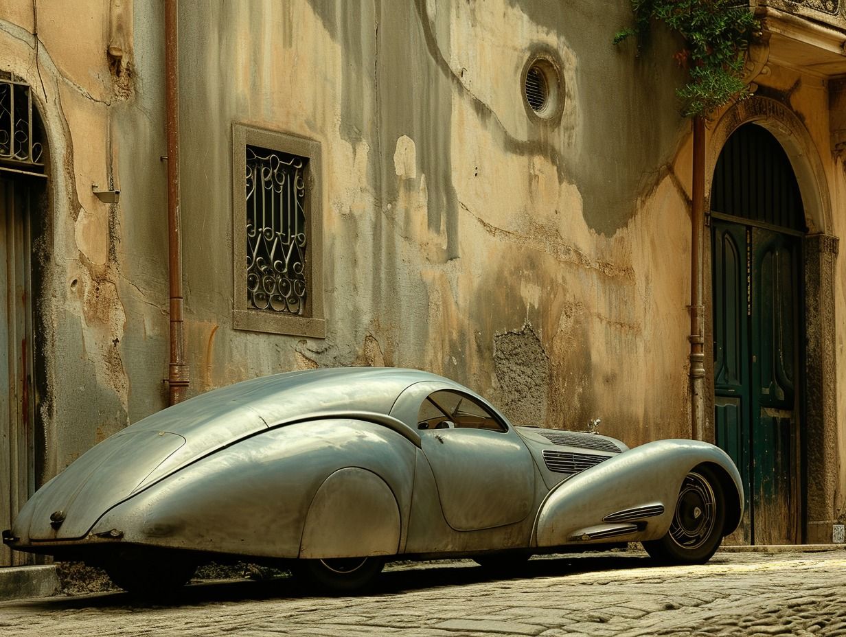 1938 old fashioned silver long fastbackcar