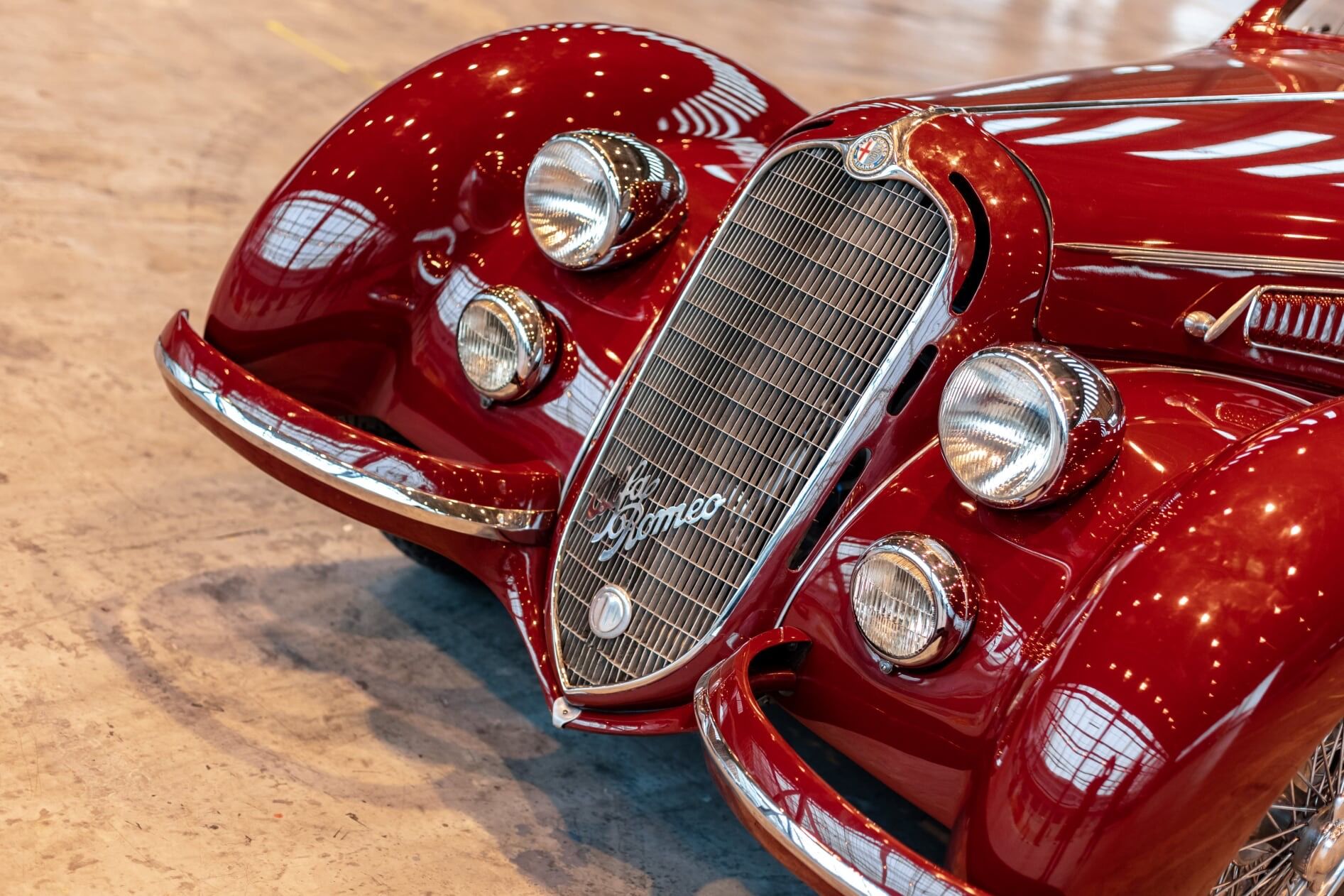 the face of a 1939 Alfa Romeo Touring - Start Image 2