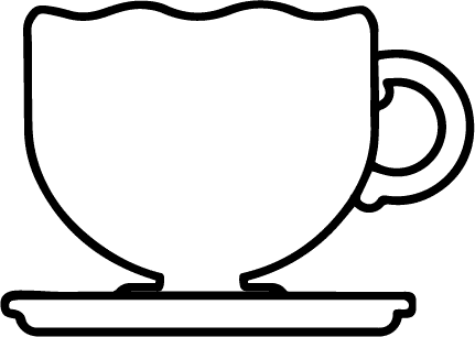 No background. The cup should sit in a saucer should be made of fine china.