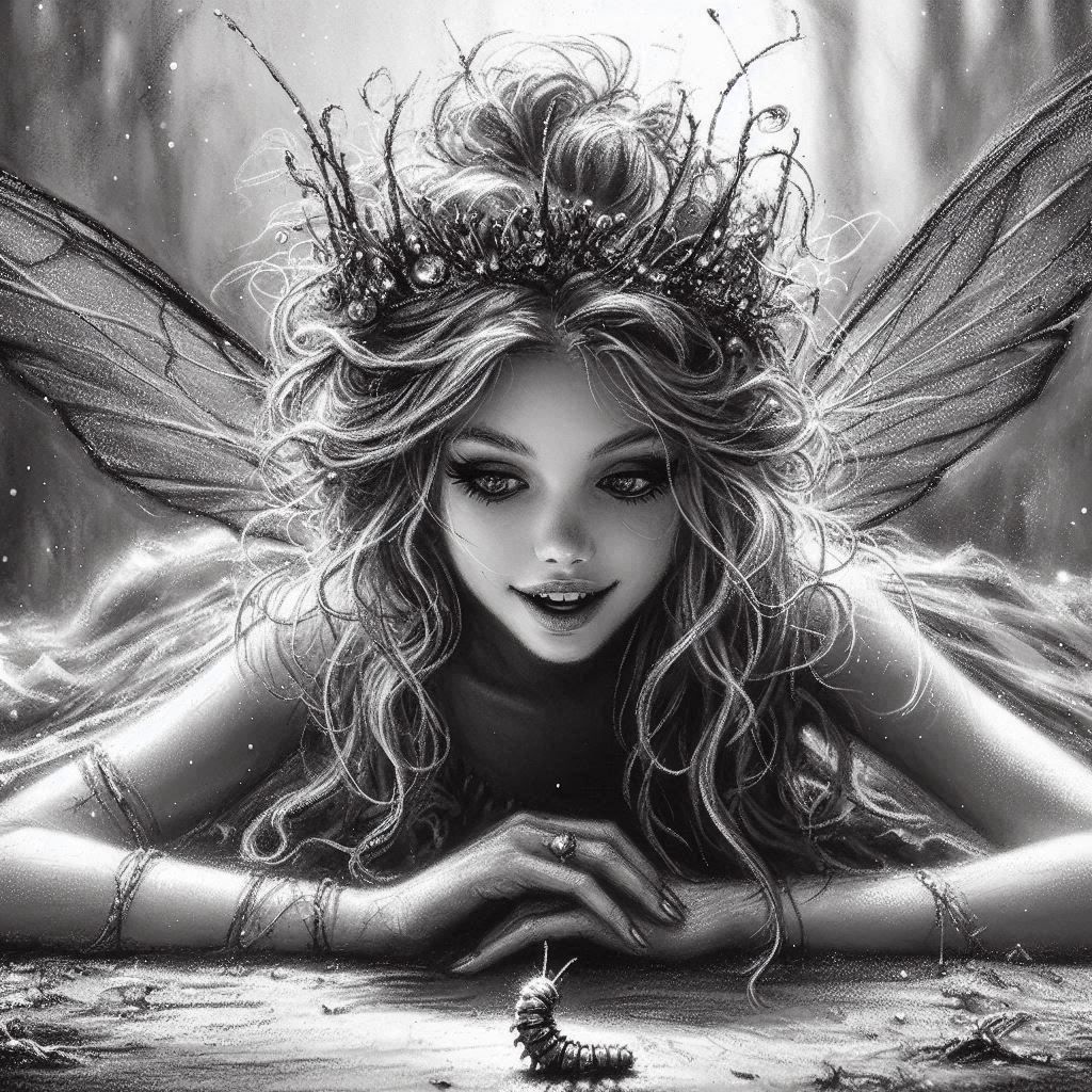 Weird alien big black eyes intricately detailed Eldritch color corrected split-complementary colors Kandinsky Mandelbulber3d