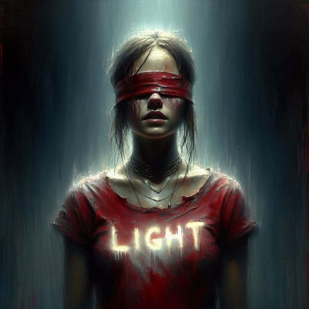 blindfold girl robot 8k resolution concept art Kandinsky