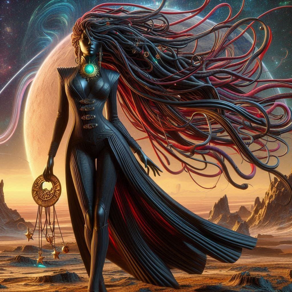 blindfold girl gnome  8k resolution concept art Kandinsky