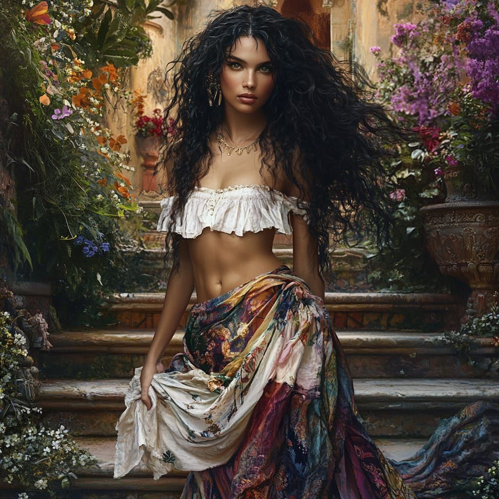 thick brush strokes  , long hair , amazing detaling Zdzisław Beksiński Van Gogh, weird girl quilling polished dye-transfer