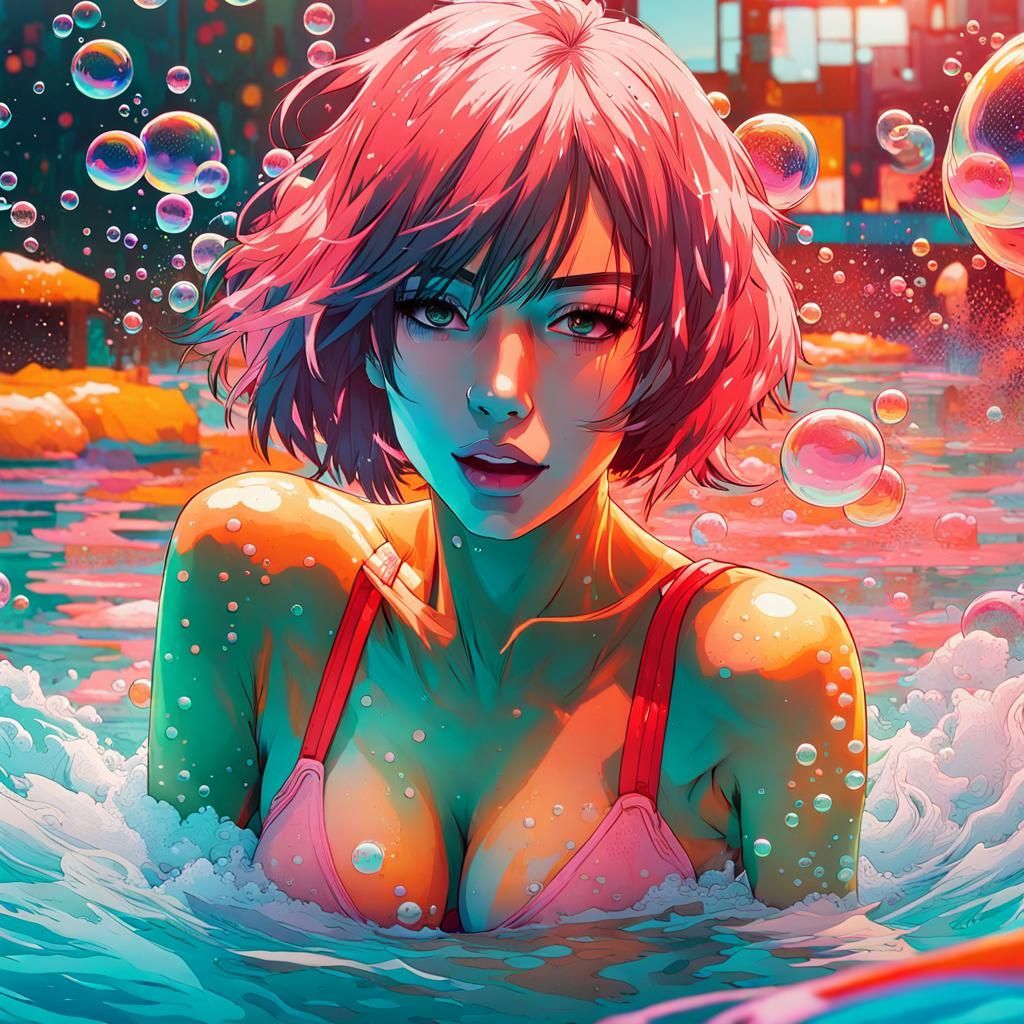 Girl paper intricately detailed complementary colors deep color photorealism