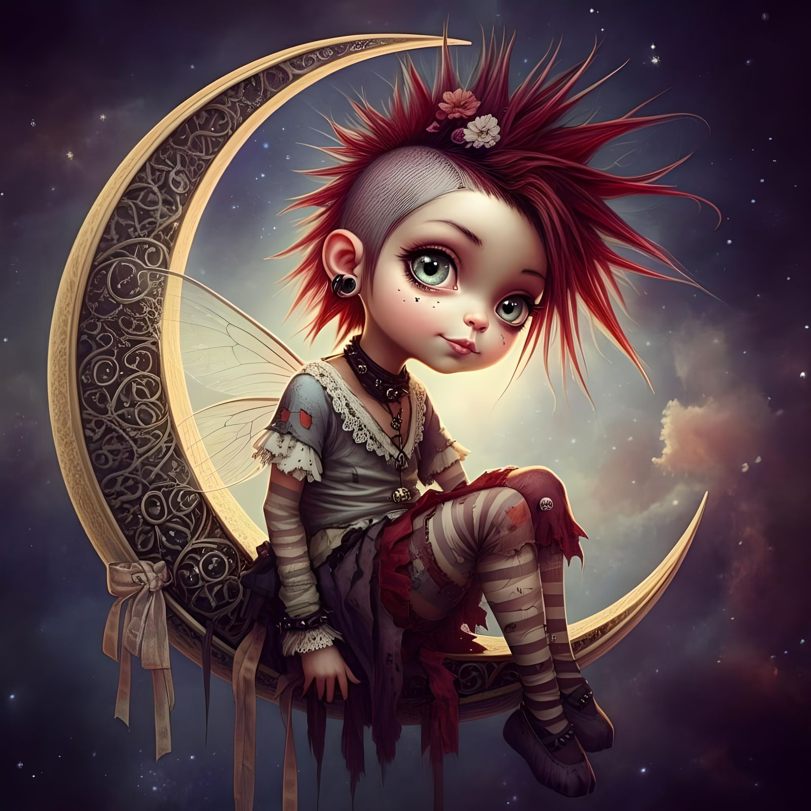 Uśmiech kolor Van Gogh Czarna dziewczyna charcoal drawing resin cast post-impressionism