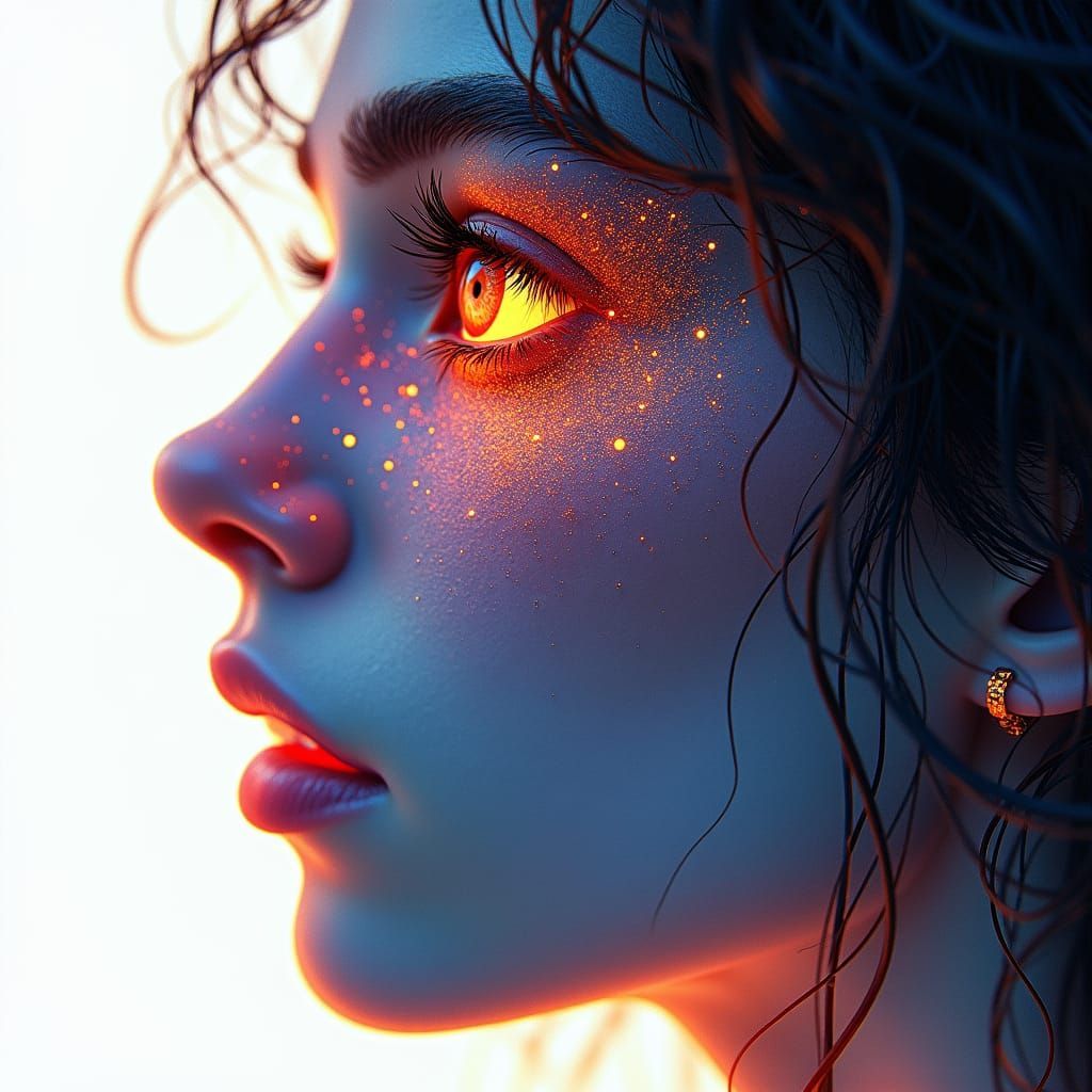 Skeleton orange and teal Tim Burton