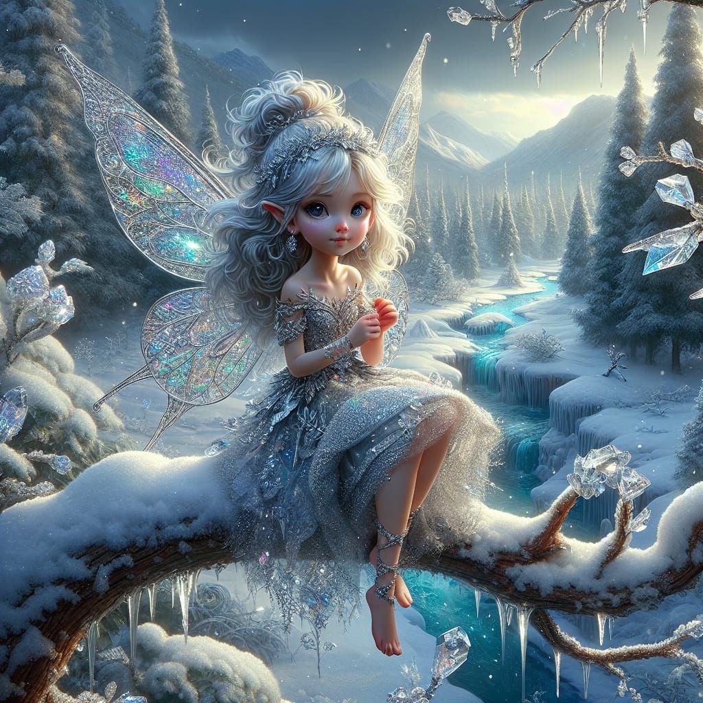 Cute fairy intricately detailed Tim Burton  Zdzisław Beksiński Van Gogh  photorealism spring 