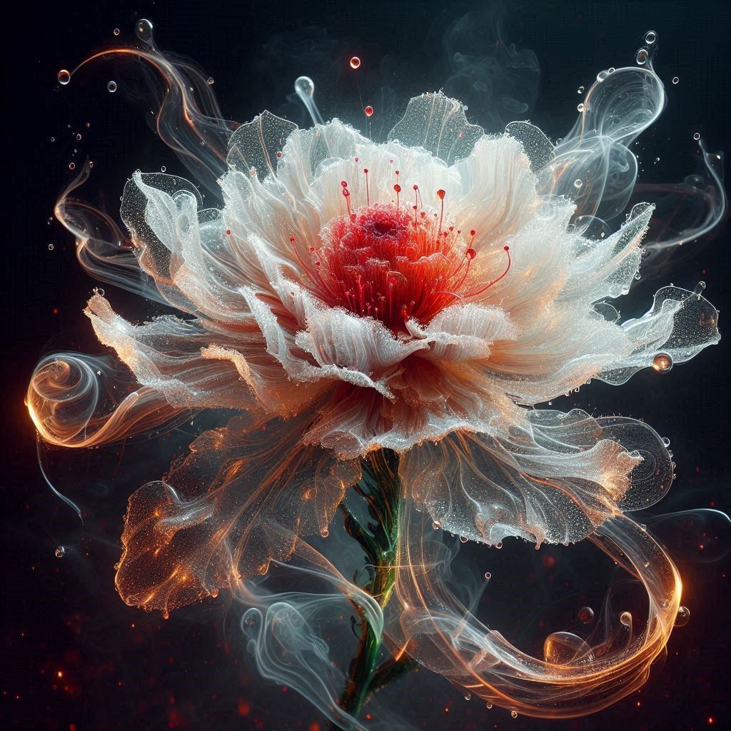 Flower 8k resolution concept art intricately detailed Gerald Brom orange and teal