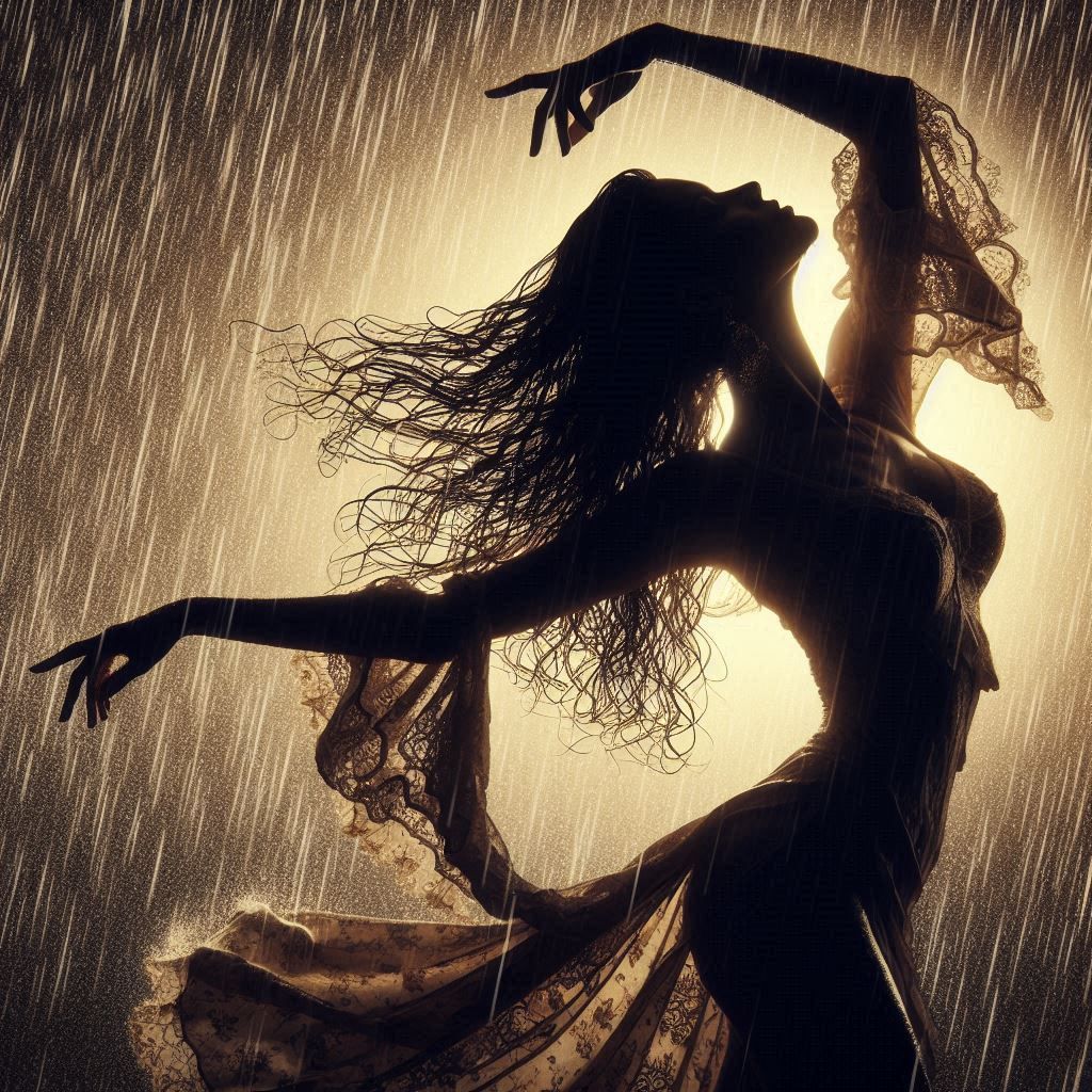 Dancing Queen in the rain 8k resolution concept art intricately detailed  cool colors color corrected back lit vignette