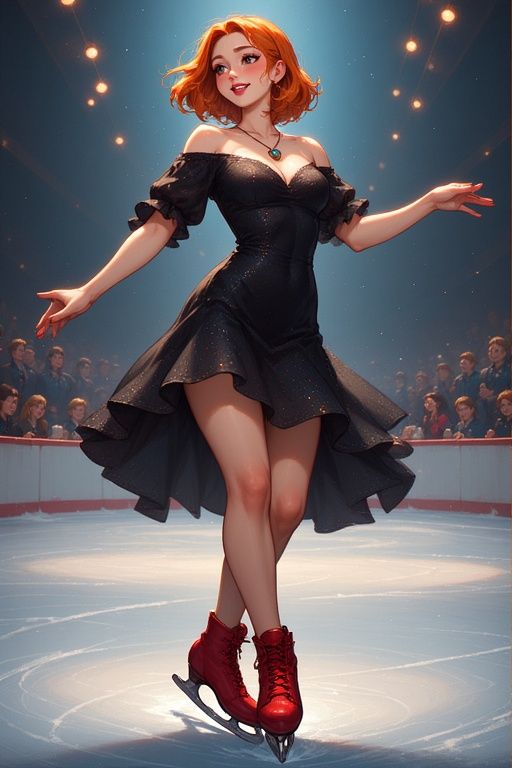 Salchow, into a triple axel then a figure of eight, before curtseying to the audience